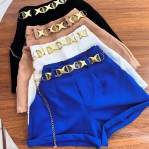 Short alfaiataria com cinto estrela